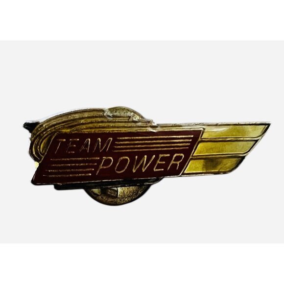 80s Vtg Rare Red Nintendo Power Team Power Enamel Lapel Pin - Picture 1 of 3